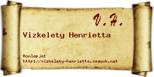 Vizkelety Henrietta névjegykártya