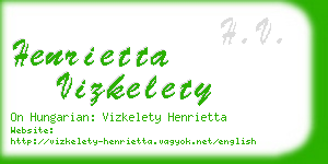 henrietta vizkelety business card